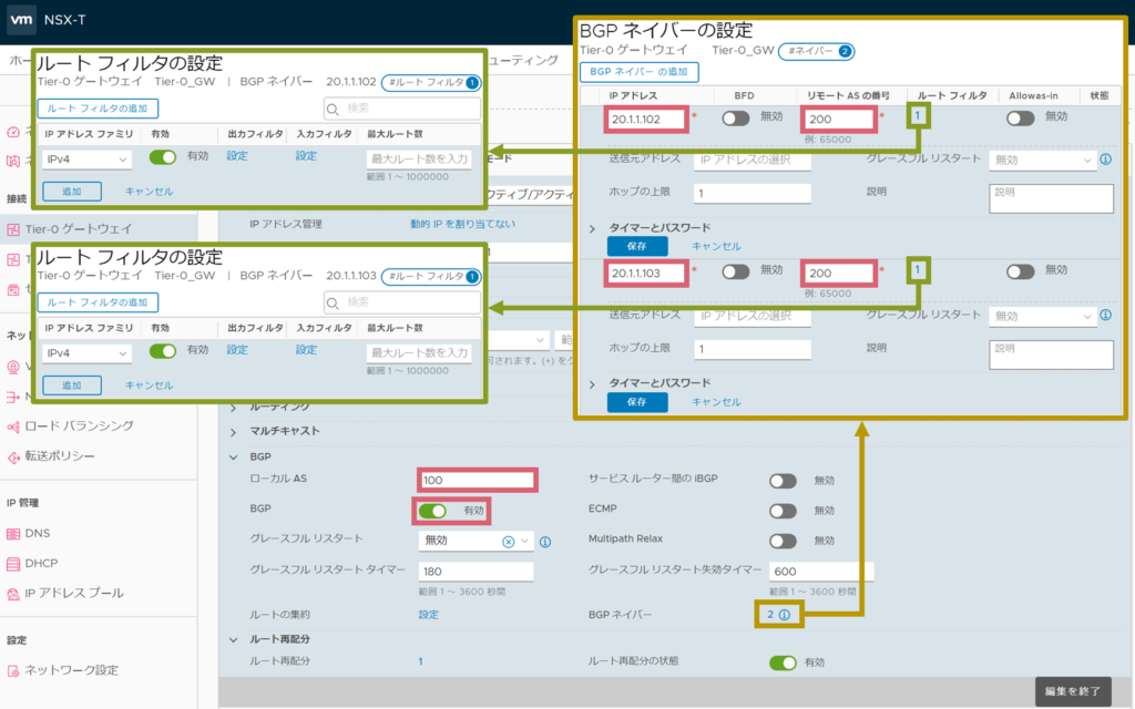 NSXT BGP ECMP ゆるふわねっとわーく